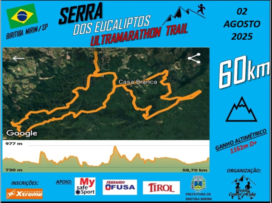 KIT COMPLETO COM CAMISETA ULTRA 60KM MASCULINO E FEMININO