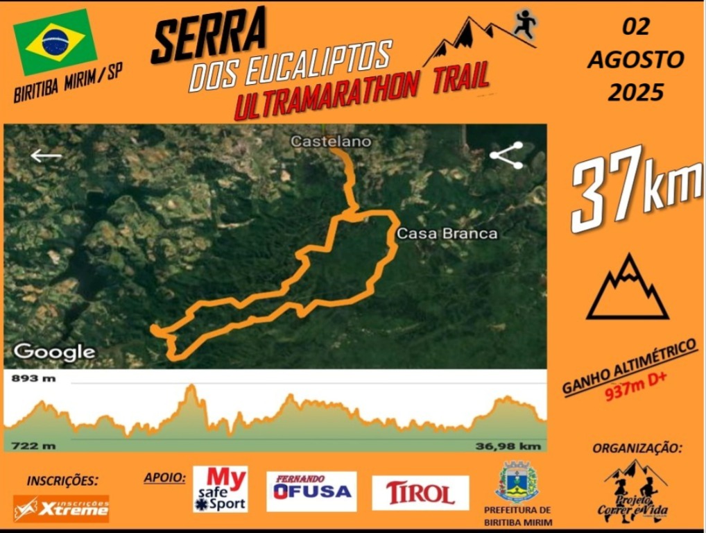 KIT COMPLETO COM CAMISETA  37KM MASCULINO E FEMININO