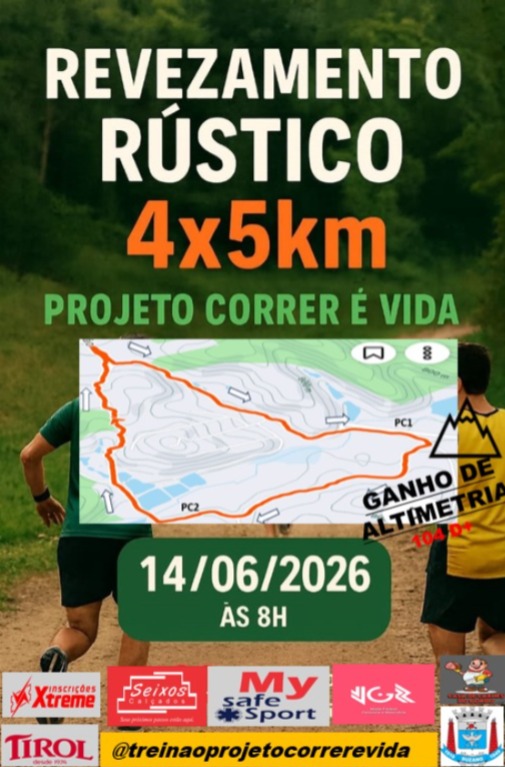 KIT COMPLETO COM CAMISETA REVEZAMENTO RÚSTICO 4X5KM MASCULINO
