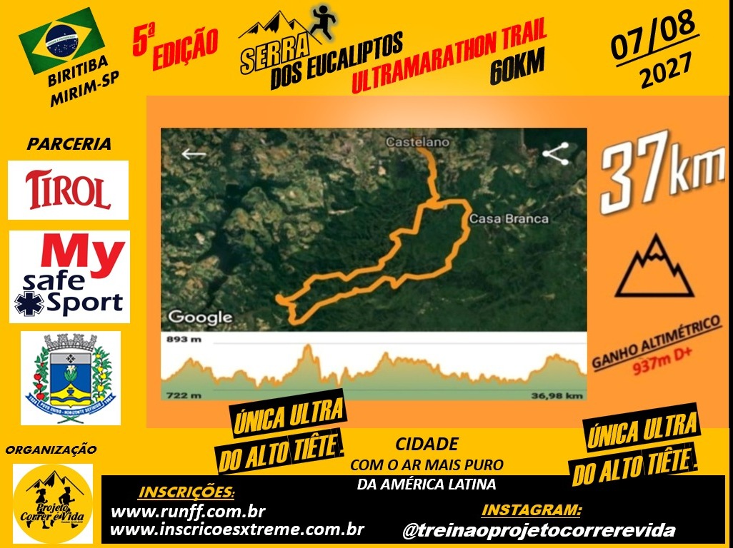 KIT COMPLETO COM CAMISETA LONGÃO 37KM MASCULINO E FEMININO